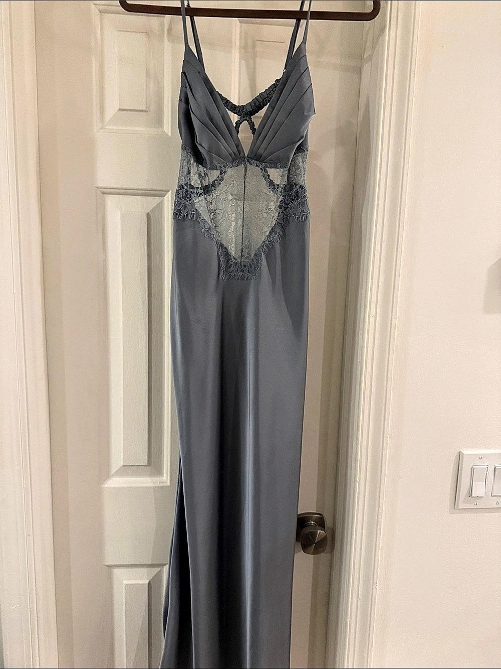 Lace Maxi Dress in Gray Like New